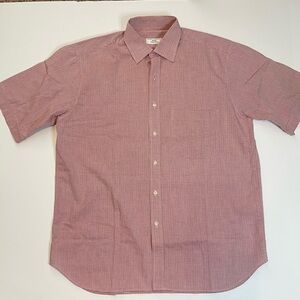 Red and White Plaid Men’s Button Front Shirt International Line Ingram Sz 16/41